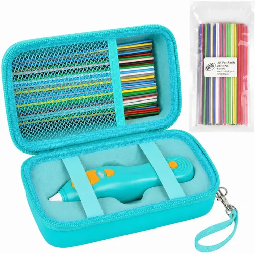 ANKHOH Funda para 3Doodler Start+ Essentials para juego 3D + 8 colores, 72 paquetes de repuestos de bolígrafos, organizador de almacenamiento para