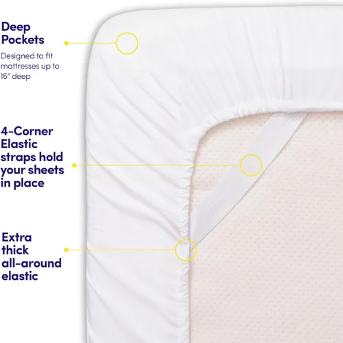 Miniatura 155 de 1500 Supreme Collection - Juego de sábanas y fundas de almohada para colchón, extrasuaves, correas elásticas en las esquinas, sábanas de bolsillo