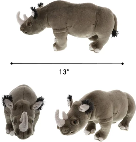 Miniatura 3 de DolliBu Colección de animales de peluche salvaje, Storytime Buddy Rhino Animal para niños, animales de peluche de safari de felpa de rinoceronte