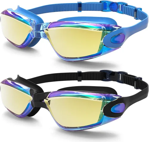 Miniatura 13 de Gafas de natación Braylin, paquete de 2 gafas de natación, antivaho, sin fugas para adultos, hombres, mujeres y jóvenes Paquete de 05.2 púrpura