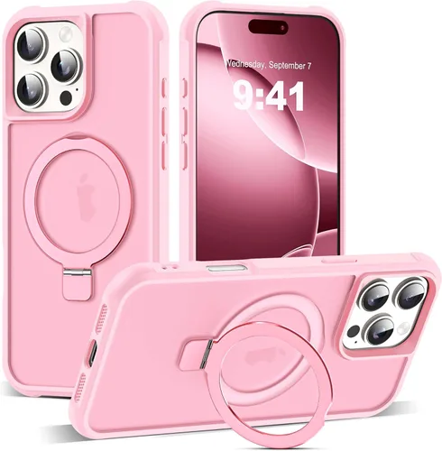 Miniatura 73 de SKYLMW – Funda compatible con iPhone 12 Pro Max y iPhone 13 Pro Max con soporte magnético invisible tipo anillo, fundas translúcidas para teléfonos