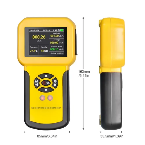 Miniatura 6 de Geiger - Detectores de radiación de contador, medidor de radiación nuclear con pantalla LCD, detector radiactivo, detector de rayos X beta gamma