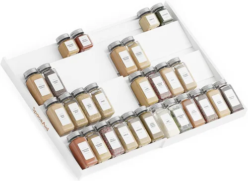 Miniatura 9 de SpaceAid Organizador de cajones de especias de bambú, (necesita cajón de 3 pulgadas de profundidad), estante de especias expandible de 4 niveles