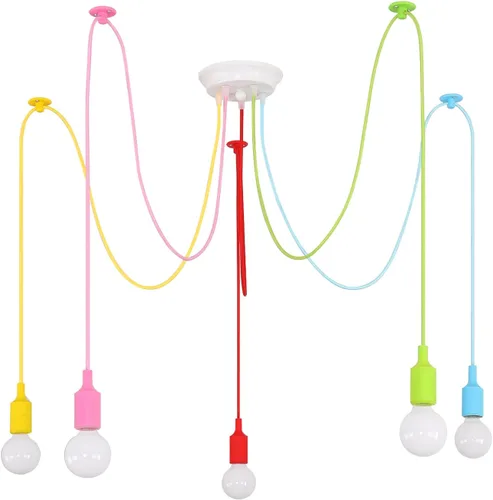 Lámpara Colgante de Araña Colorida, Luminarias Divertidas para Niños, Lámpara de Techo Ajustable DIY para Habitación de Niñas y Niños, Sala de