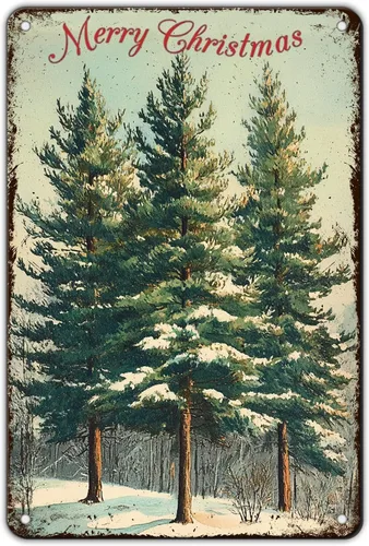 Miniatura 20 de Letreros de Navidad de Metal Vintage de Lata, May You Never to Too Grown Up to Search The Skies Christmas Eve 8x12 Pulgadas Arte Rústico de Pared