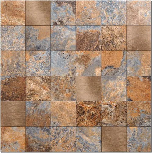 Azulejos adhesivos para salpicaduras (pizarra rústica AC 12 x 12 0.138 in de grosor, 5 unidades) para decoración de cocina, mosaico vintage tono