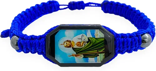 Miniatura 2 de San Judas - Pulsera ajustable reversible chapada en oro para hombres, mujeres, adolescentes, San Judas, Madera, Sin gemas.