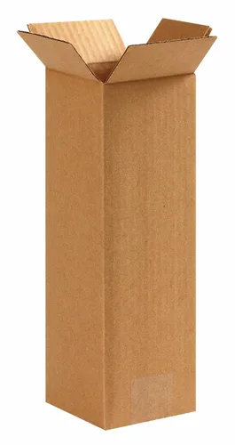 Aviditi 4412 Caja de cartón corrugado de 4 pulgadas de largo x 4 pulgadas de ancho x 12 pulgadas de alto, kraft, para envío, embalaje y mudanza