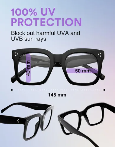 Miniatura 2 de zeroUV - Gafas de sol cuadradas retro de moda de gran tamaño para mujer estilo vintage 1.969pulgadas