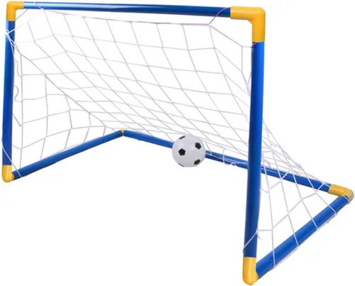 STOBAZA Mini portería de fútbol plegable portátil para marco de plástico con red de portería para entrenamiento de fútbol en interiores y exteriores
