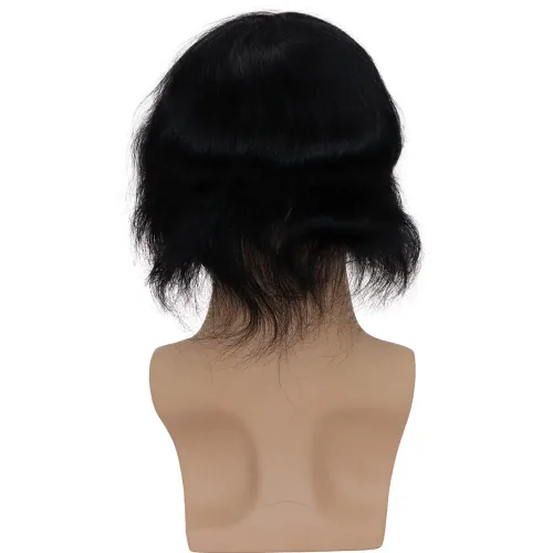 Miniatura 5 de toupee tupé para hombres 0.002 in ultra suave, transparente, piel fina, toda línea capilar natural con bucle en V para hombre, pelucas de sistemas