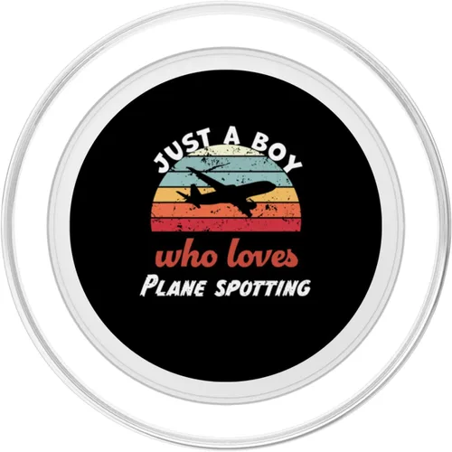 Miniatura 2 de Just A Boy Who Loves Plane spotting Kids Avión spotting Boys PopSockets MagSafe PopGrip para iPhone