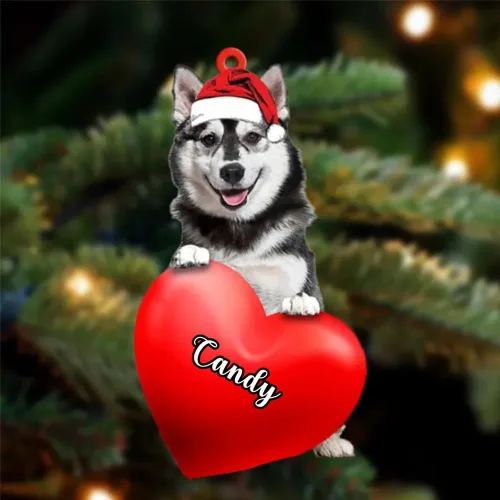 Miniatura 105 de Adornos de Navidad personalizados para perros, nombre personalizado, adorno de Malamute de Alaska, adornos acrílicos, regalos de Navidad, amantes
