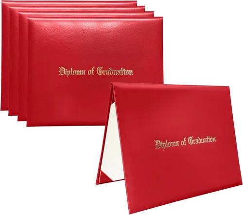 Miniatura 23 de Funda para diploma 8.5”x11” impresa “Diploma de Graduación” en cuero sintético acolchada y rica en color de TngHui, negra