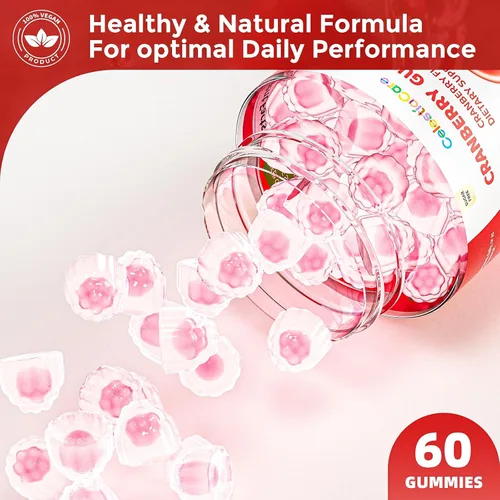 Miniatura 6 de Gomitas de arándanos con probióticos y D-manosa para mujeres y hombres - Salud de la vejiga y el tracto urinario, apoyo digestivo e inmunológico