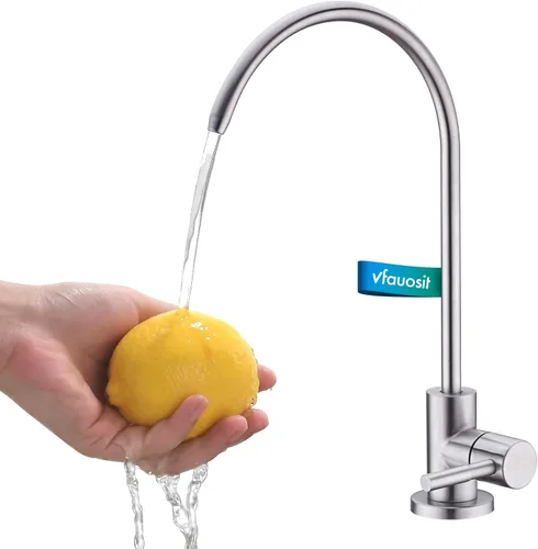Miniatura 12 de VFAUOSIT - Grifo de cocina con rociador extraíble, grifo de fregadero de cocina sin plomo, níquel cepillado, acero inoxidable, arco alto, extracción