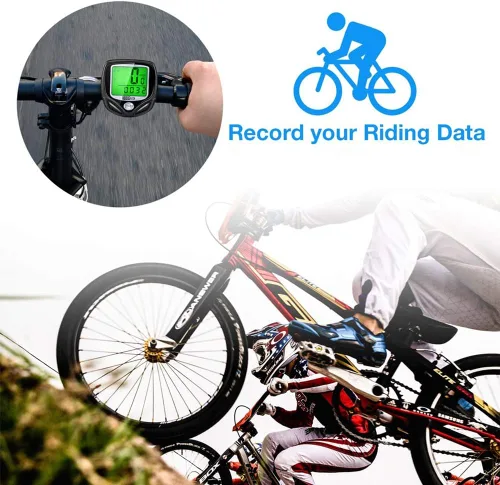 Miniatura 3 de Computadora inalámbrica para bicicleta con velocímetro, podómetro. Multifuncional con pantalla grande LCD retroiluminada