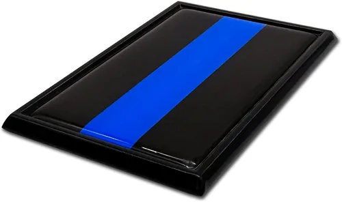 Miniatura 5 de Elektroplate Emblema negro de metal de línea azul delgada de policía para automóviles, camiones y todos los automóviles, ajuste universal de 3.8 x