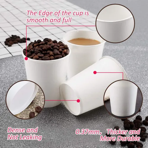 Miniatura 2 de Paquete de 300 vasos de papel de 8 onzas, tazas de café desechables de 8 onzas para caliente o terracho. Tazas de té desechables para el hogar