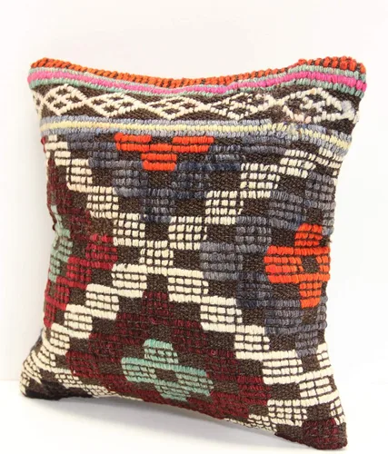 Miniatura 3 de Oriental Kilim Pillow Cover 12x12 inch Handmade Small Sofa Pillow Cover Chair Pillow