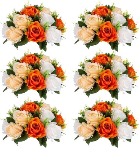 Miniatura 11 de Sziqiqi - 2 flores artificiales, flores de seda, 15 tallos para centros de mesa de flores o arreglos colgantes. Blanco puro
