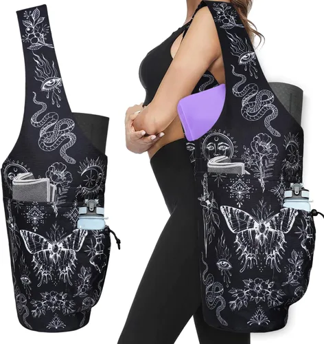 Miniatura 28 de Bolsa para Esterilla de Yoga - Bolsa Transportadora Tipo Tote Larga de Gran Apertura para Esterilla de Yoga con Bolsillo Impermeable con Cremallera