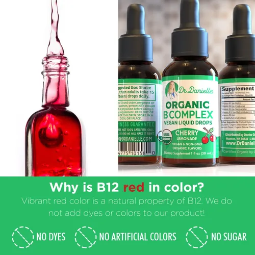 Miniatura 6 de Gotas líquidas orgánicas de complejo de vitamina B Suplemento complejo de vitaminas B con gotas B3, B6, B7, B9 y metil B12 para adultos y niños