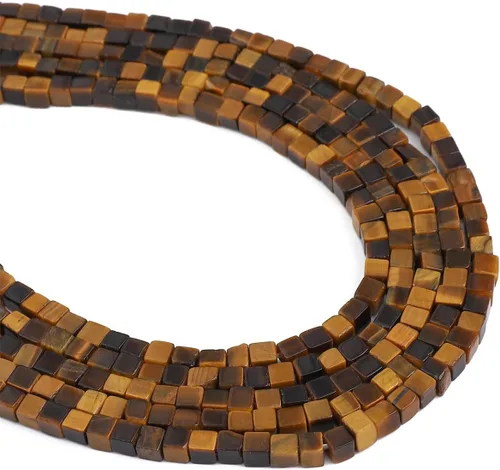 Miniatura 7 de BEADIA Cuentas espaciadoras de cubo de amazonita natural, cuentas de piedra cuadradas sueltas de 0.157 in para hacer joyas, 15.0 in/hebra