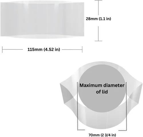 Miniatura 2 de Banda retráctil perforada transparente de 4.528 x 1.102 in para frascos de cosméticos, tarros de plástico y tarros Mason de boca regular