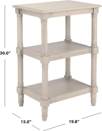 Miniatura 3 de Safavieh Home Collection Cassie Greige - Mesa de almacenamiento de 3 estantes ACC5715A, 19.8 pulgadas de ancho x 15 pulgadas de largo x 30 pulgadas