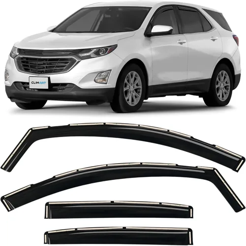 CLIM ART - Deflectores de ventana de canal increíblemente duraderos para Chevrolet (Chevy) Equinox 2018-2024, viseras de ventana de ventilación,
