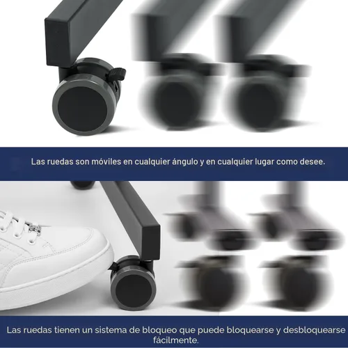 Miniatura 4 de TSJ OFFICE Pizarra blanca rodante grande – Borrado en seco magnético 48 x 32 pulgadas, pizarra blanca de ajuste de altura de doble cara, caballete