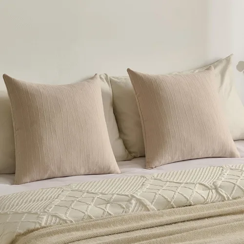 Miniatura 6 de FUTEI Paquete de 2 fundas de cojín de felpilla de 16 x 16 pulgadas, fundas de cojín decorativas con textura de línea suave, decoración moderna