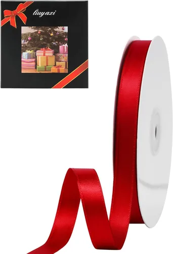 Miniatura 59 de LIUYAXI - Cinta de satén roja de doble cara, 2 pulgadas X 25 yardas continuas, cintas perfectas para envolver regalos, ramo de boda, decoración DIY