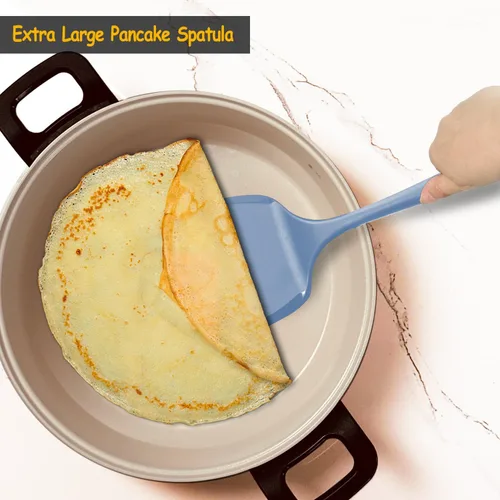 Miniatura 7 de Juego de espátulas de silicona, espátula volteadora de silicona resistente al calor de 600°F para cocinar, utensilios de cocina antiadherentes