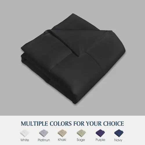 Miniatura 8 de Blue Ridge Home Fashions - Edredón sintético de microfibra para todas las estaciones, relleno de poliéster hipoalergénico, Algodón, Negro, King