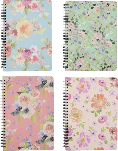Miniatura 9 de Yansanido - Cuaderno en espiral, 4 unidades, tamaño A5, tapa dura gruesa de 5/16 de pulgada (8 mm), con hojas rayadas, 4 colores, 80 hojas, 160