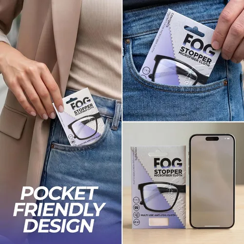 Miniatura 7 de Paño de limpieza de microfibra antivaho para lentes – Fog Stopper Cloth para gafas y pantallas – Reutilizable hasta 600 usos – Limpiador de lentes