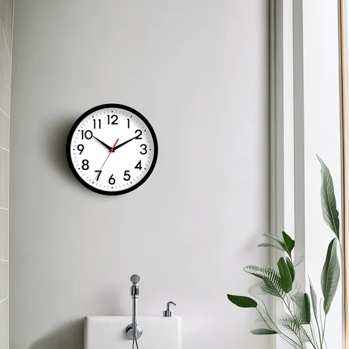 Miniatura 5 de DAXSMY Reloj de pared analógico pequeño de 8 pulgadas, silencioso, sin tictac, funciona con pilas, moderno, simple, decorativo, para cocina, A-negro