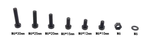Miniatura 2 de Juego surtido de tornillos métricos M6 de nylon Phillips de cabeza plana (negro)