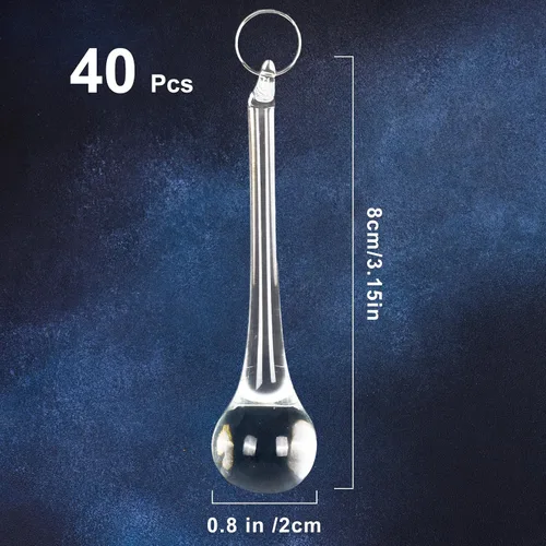 Miniatura 2 de Whaline 40 Piezas Adornos Colgantes de Cristal de 3 Pulgadas Transparentes en Forma de Lágrima Decoración de Candelabro Adornos Colgantes de Vidrio