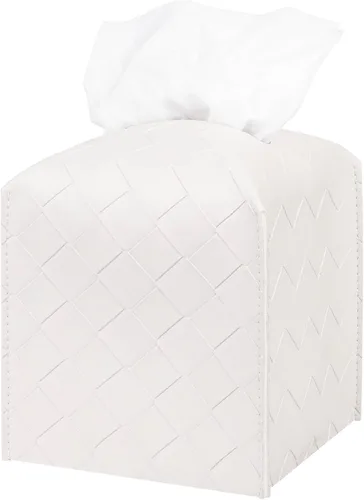 Miniatura 11 de Funda para Caja de Pañuelos de Cuero PU Cuadrada Soporte Organizador de Pañuelos Faciales Dispensador para Baño, Dormitorio, Encimera de Tocador