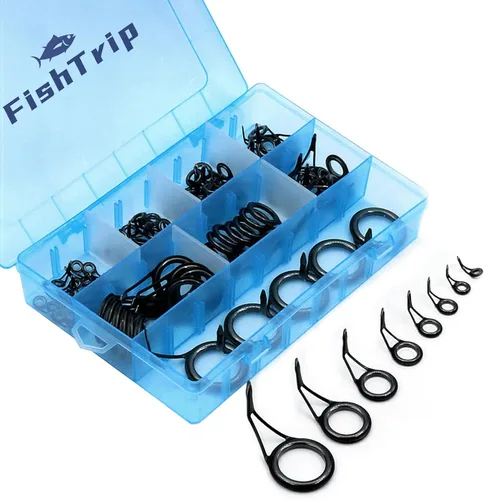 Miniatura 6 de FishTrip Kit de reparación de caña de pescar 40 y 85 piezas Kit de reparación de puntas de caña de pescar Kit de reparación de punta de caña