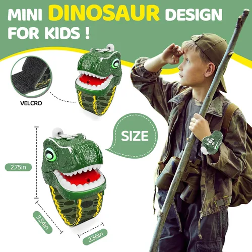 Miniatura 4 de Walkie Talkies de dinosaurio para niños, paquete de 2, equipo de camping, juguetes al aire libre T-Rex para niños de 3 a 12 años de edad, 3 canales