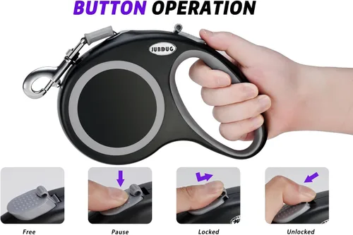 Miniatura 3 de Correa retráctil para perro, correa de perro de 26 pies para perros pequeños a grandes de hasta 110 libras, diseño resistente con mango