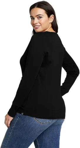 Miniatura 2 de Eddie Bauer Camiseta favorita de manga larga con cuello redondo para mujer