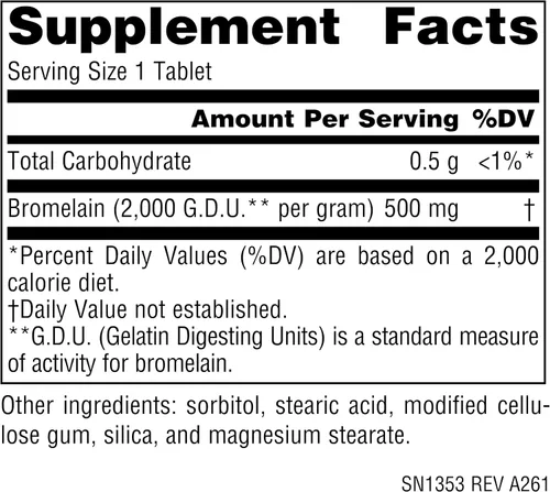 Miniatura 2 de Source Naturals Bromelina, enzima de piña, 2,000 GDU/GRAM - 500 mg - 30 tabletas veganas