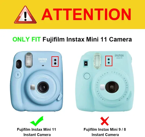 Miniatura 2 de Fintie Funda protectora transparente para cámara Fujifilm Instax Mini 11 de película instantánea - Carcasa rígida de cristal con correa de hombro