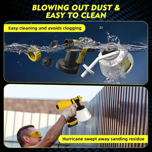 Miniatura 6 de Pulverizador de pintura inalámbrico para batería Dewalt de 20 V máximo, pulverizadores de pintura para interior del hogar, HVLP, eléctrico, sin
