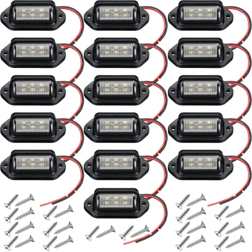 Miniatura 10 de Mudder Paquete de 8 luces LED de matrícula de 12 V, 6 LED, impermeables, luces traseras para camión, SUV, remolque, RV, camiones y barcos